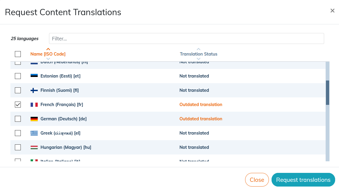 Screenshots Tracking Translations